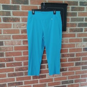 Cato Mid Rise Bright Blue Cropped Pants Size 10